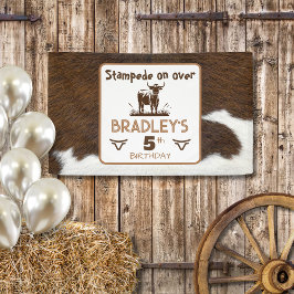 Viehrinder Stampede Brown Geburtstag Banner