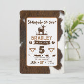 Viehrinder Stampede Brown Geburtstag Einladung (Stehend Vorderseite)