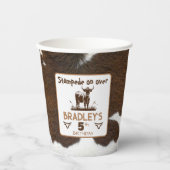 Viehrinder Stampede Brown Geburtstag Pappbecher (Vorderseite)