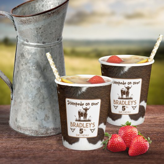 Viehrinder Stampede Brown Geburtstag Pappbecher