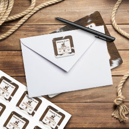 Viehrinder Stampede Brown Geburtstag Quadratischer Aufkleber