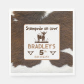 Viehrinder Stampede Brown Geburtstag Serviette (Vorderseite)