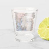 Viehschau-Schaf-Foto-Anpassung Schnapsglas (Rückseite)