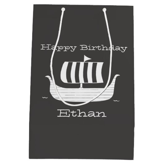 Viehschiff/Langboot mit benutzerdefinierter Hinter Mittlere Geschenktüte (Rückseite)