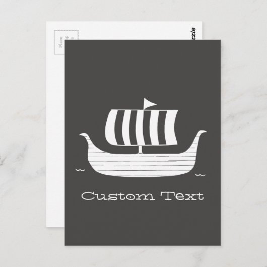 Viehschiff/Langboot mit benutzerdefinierter Hinter Postkarte (Vorne/Hinten)