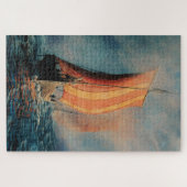 Viehschiff/langes Boot/auf See/Männer im Boot Puzzle (Horizontal)