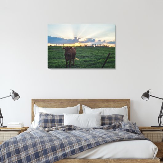 Viehzucht Sunset Leinwanddruck (Insitu (Schlafzimmer))