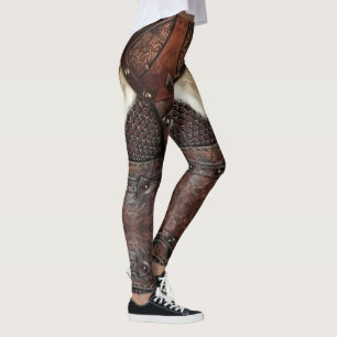 Viehzüchter Rüstung und Braunleder Abstrakt Leggings