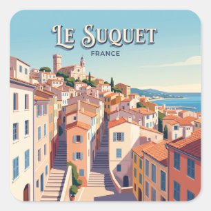 Vieille Ville Menton Frankreich Quadratischer Aufkleber