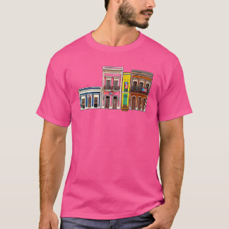 Viejo San Juan Casitas Puerto Rico Flag Boricua P T-Shirt