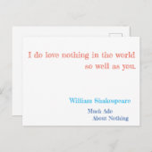 Viel Ado über nichts Postkarte (Vorne/Hinten)