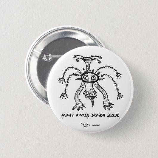 Viel beringter Drache-Sauger Button (Vorne & Hinten)