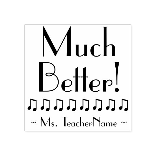 "Viel besser!" + Name des Lehrers Gummistempel (Prägung)