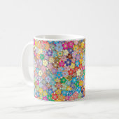 Viel Blume, farbenfroh gefärbt Kaffeetasse (Vorderseite Links)