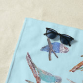 Viel bunte Parakets - lustige kleine Vögel Strandtuch (Beispiel)