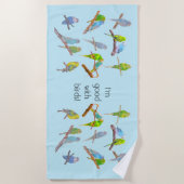 Viel bunte Parakets - lustige kleine Vögel Strandtuch (Vorderseite)