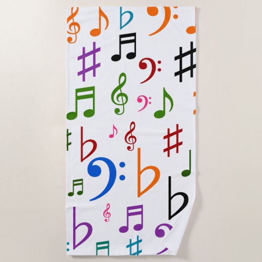 Viel bunter Musiknoten und Symbol-Badetuch Strandtuch (Vorderseite)