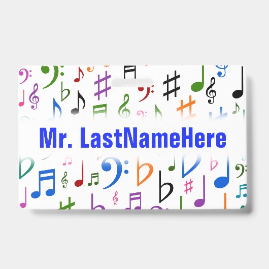 Viel bunter Musiknoten und Symbole + Ausweis (Front)