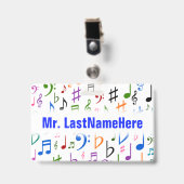 Viel bunter Musiknoten und Symbole + Ausweis (Front with Clip)