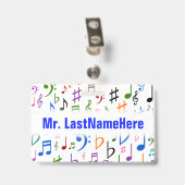 Viel bunter Musiknoten und Symbole + Ausweis (Back with Clip)