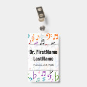 Viel bunter Musiknoten und Symbole; Individueller Ausweis (Back with Clip)