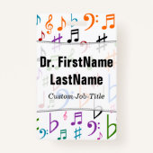 Viel bunter Musiknoten und Symbole; Individueller Ausweis (Rückseite)