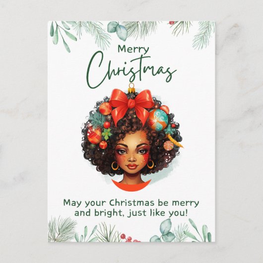 Viel Freude melanin Weihnachten schwarze Mädchen M (Vorderseite)