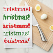 Viel "Frohe Weihnachten!" Rot oder Grün Handtuch (Viertel Falte)