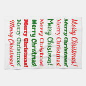 Viel "Frohe Weihnachten!" Rot oder Grün Handtuch (Horizontal)