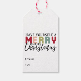 Viel fröhliche kleine Weihnachten bunt Geschenkanhänger