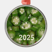 Viel geschnittenes Okra-Ornament Ornament Aus Metall (Vorne)