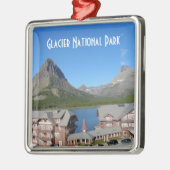 Viel Gletscher-Hotel-Glacier Nationalpark Silbernes Ornament (Links)