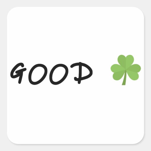 Viel Glück 4 Blatt Klee Emoji Special Quadratischer Aufkleber (Vorderseite)
