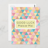 Viel Glück Abstrakt Pastel Postkarte (Vorne/Hinten)