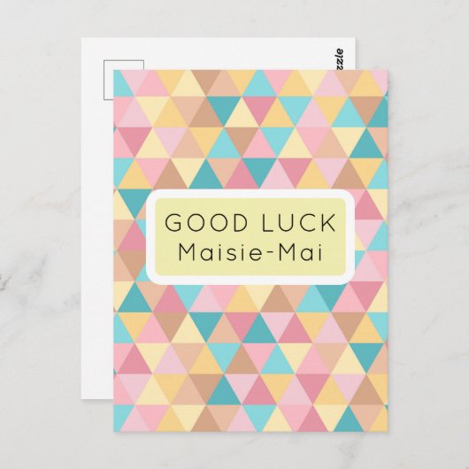 Viel Glück Abstrakt Pastel Postkarte (Vorne/Hinten)