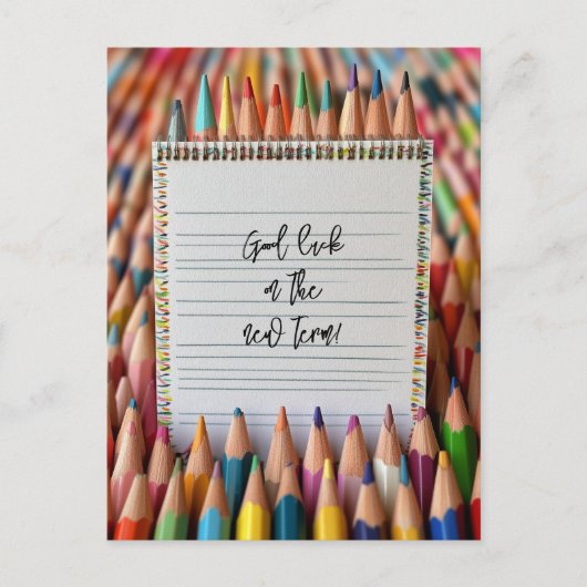 Viel Glück auf Ihrer neuen Schulzeit Postkarte (Vorderseite)