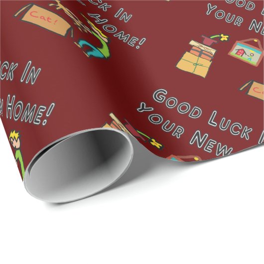 Viel Glück auf Ihrer neuen Zuhause Geschenkpapier (Rolleneckpunkt)