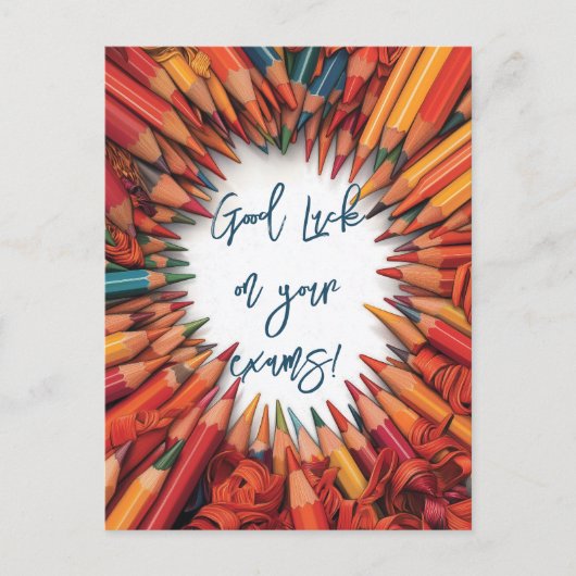Viel Glück auf Ihrer Schulprüfung Postkarte (Vorderseite)