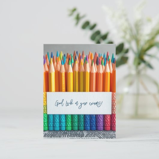 Viel Glück auf Ihrer Schulprüfung Postkarte (Stehend Vorderseite)