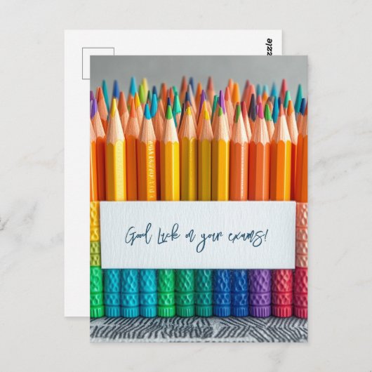 Viel Glück auf Ihrer Schulprüfung Postkarte (Vorne/Hinten)