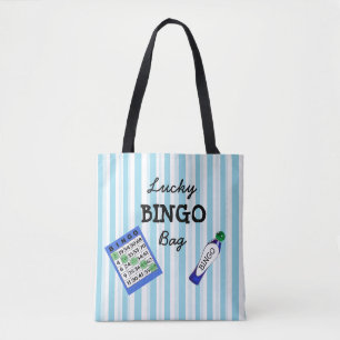 Viel Glück BINGO Taschen-Blau Striped Tasche