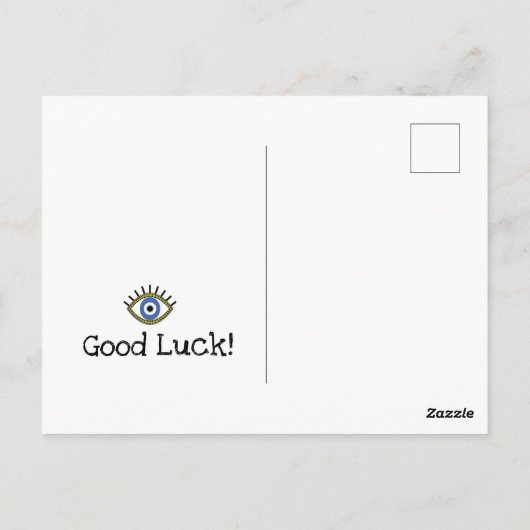 Viel Glück Blauer Augentalisman, böse Augenschutz Postkarte (Rückseite)