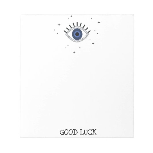 Viel Glück Blue eye talisman gree böse auge Notizblock (Vorderseite)