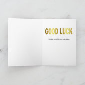 Viel Glück Blue Gold Typografy Card Karte (Innenseite)