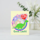 Viel Glück Blume Dinosaurier Postkarte (Stehend Vorderseite)