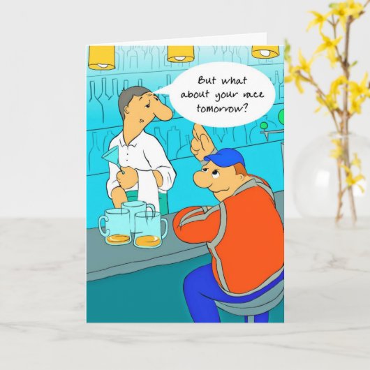 Viel Glück Card für Marathon Runner - Carbo-Ladung Karte (Gelbe Blume)