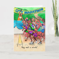 Viel Glück Card für Marathoner - Greyhound Runner