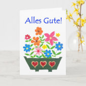 Viel Glück Card, German Greeting - Blume Power Karte (Gelbe Blume)
