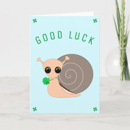 Viel Glück Card Lucky Snail mit Klee Karte