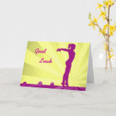 Viel Glück Card mit rosa Gymnast Karte (Gelbe Blume)